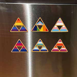 PRIDE Zelda Triforce w/ PRIDE Flags Magnets - Sheet Magnets - The Legend of Zelda - LGBTQ+ Pride Flags