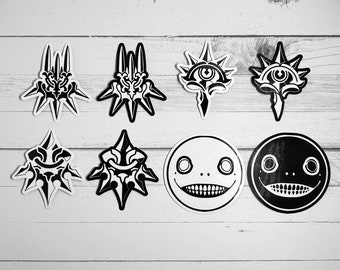 Pegatinas de NieR Automata - Pegatinas de vinilo troqueladas - Símbolos de NieR Automata