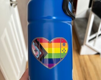Gaymer Pride Stickers - Vinyl Die-Cut Stickers - LGBTQ+ Pride Flags - Video Game Controller - Heart
