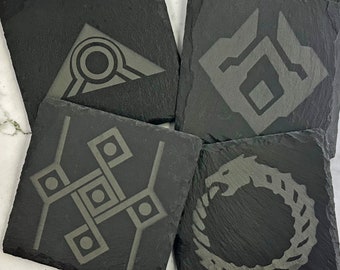 XC3 - Square Coasters - Laser Engraved Slate Coaster Set - Xenoblade Chronicles 3