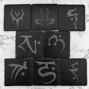 Legacy of Kain Square Coasters - Laser Engraved Slate Coaster Set - Choose Your Own Set - Soul Reaver - Raziel - Blood Omen - Defiance