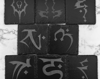 Legacy of Kain Square Coasters - Laser Engraved Slate Coaster Set - Choose Your Own Set - Soul Reaver - Raziel - Blood Omen - Defiance