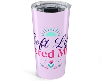 Vaso Soft Life Sacred Mind / Taza de acero inoxidable con aislamiento térmico / Taza de bienestar con diseño floral femenino