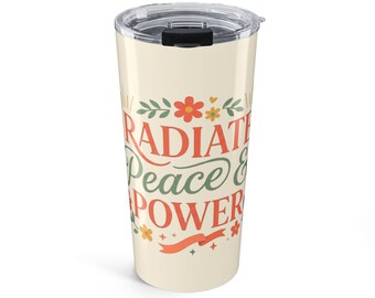 Vaso térmico Radiate Peace & Power / Vaso de acero inoxidable con aislamiento de 591 ml (20 oz)