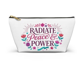 Bolsa para accesorios Radiate Peace & Power / Bolsa de maquillaje con cremallera floral