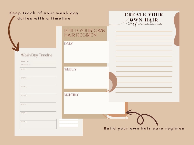 Natural Hair Care Planner & Workbook: Goodnotes Compatible (digital ...