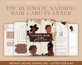Planificador y cuaderno de ejercicios para el cuidado del cabello natural: compatible con GoodNotes (descarga digital)