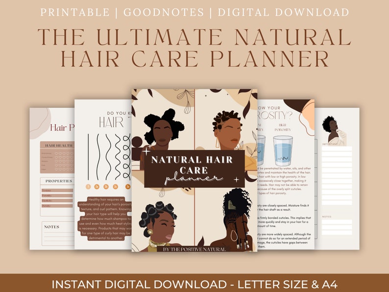 Natural Hair Care Planner &amp; Workbook: Goodnotes Compatible (digital Download) - Etsy