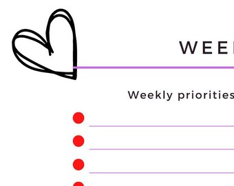 Valentine Theme Planner (Simple- with PDF and Image)