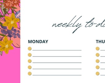 Digital Daily/Weekly Planner Pink