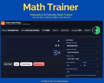小学 2 年生向け算数トレーナー - インタラクティブ算数アプリ - 保護者向けガイド | 加算、減算、測定、お金、時間...
