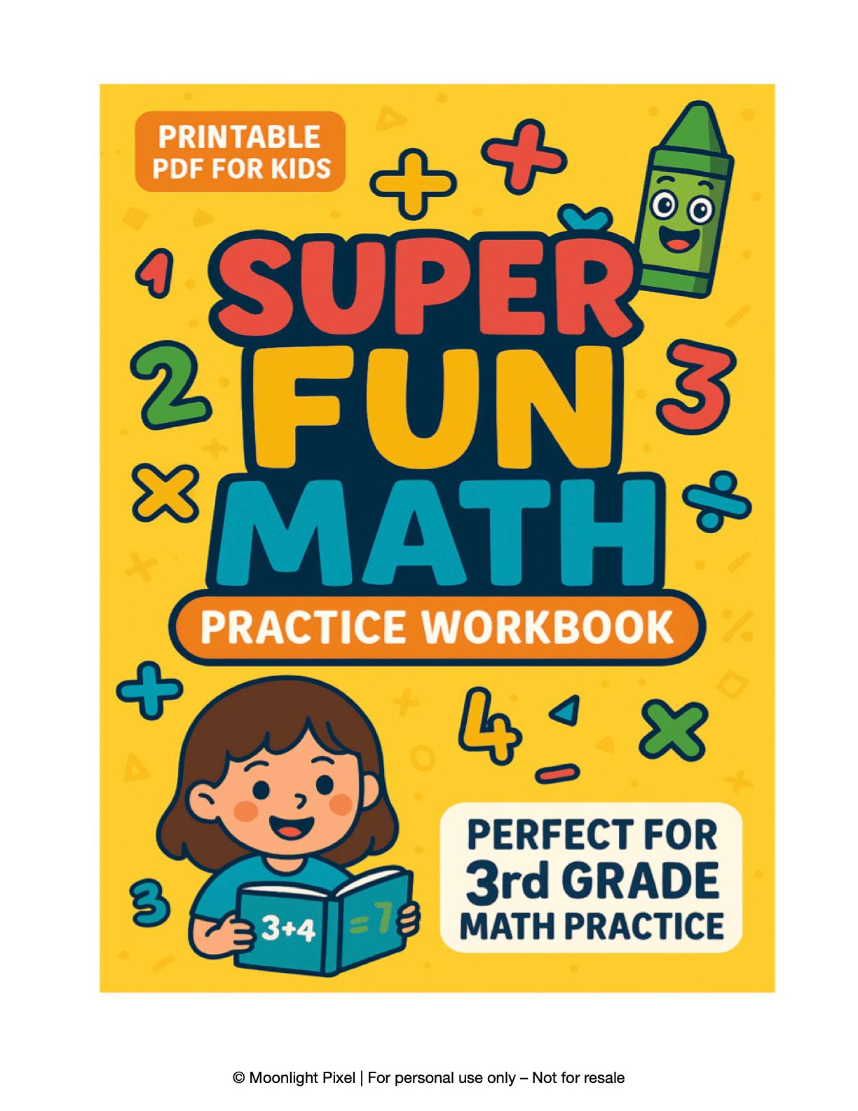 3rd Grade Math Workbook: Addition, Subtraction, Multiplication (2 PDF ...