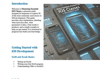 iOS Swift ガイド：初心者向け必須クラス 50 選（デジタルダウンロード）