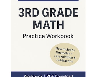 3rd Grade Math Workbook: Addition, Subtraction, Multiplication (2 PDF Downloadable Worksheets, over 100 Pages)