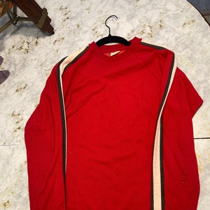 Vintage 70er Jahre Sears Men&#39;s Store &quot;Winterskins&quot; gestreiftes Shirt