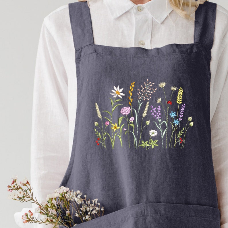Wild Flower Garden Machine Embroidery Design Easter Floral Etsy