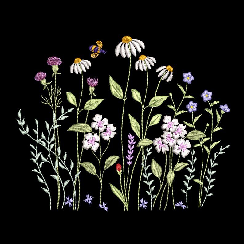 Peaceful Flower Garden Machine Embroidery Design Set Easter Etsy