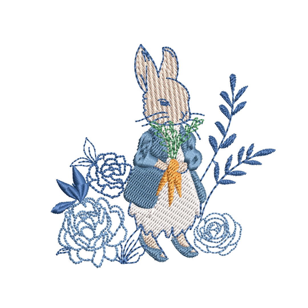 Easter Bunny Peter Rabbit Machine Embroidery Design, Instant Download ...
