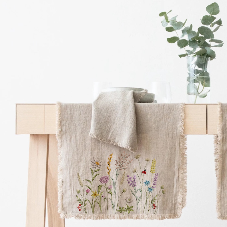 Wild Flower Garden Machine Embroidery Design Easter Floral Etsy