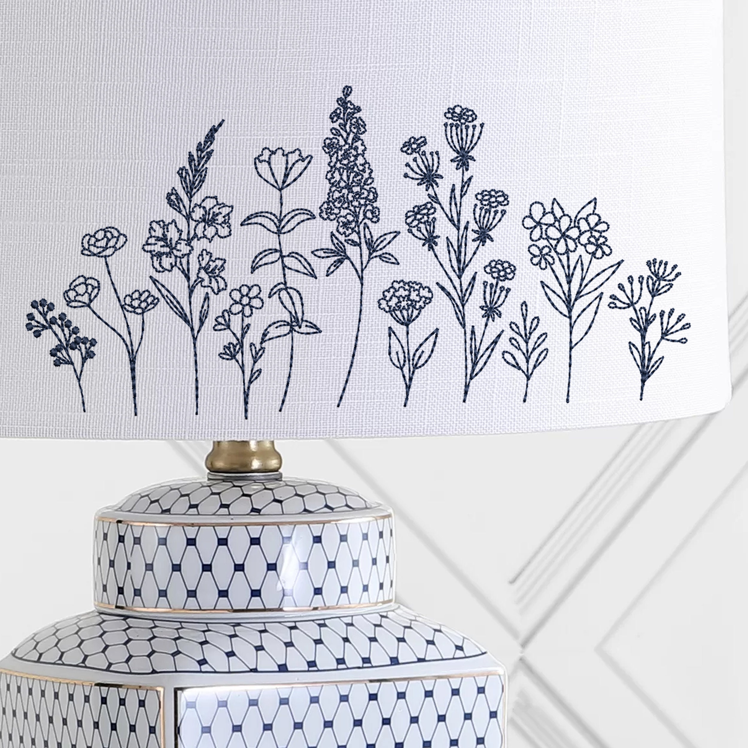 Wildflower Garden Machine Embroidery Design, Floral Meadow Flower