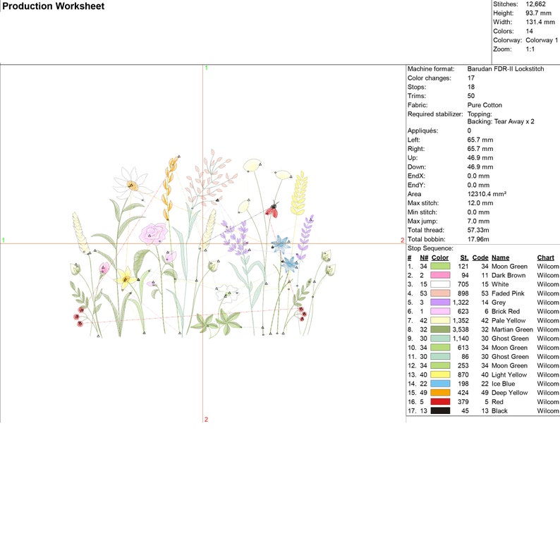 Wild Flower Garden Machine Embroidery Design Easter Floral Etsy