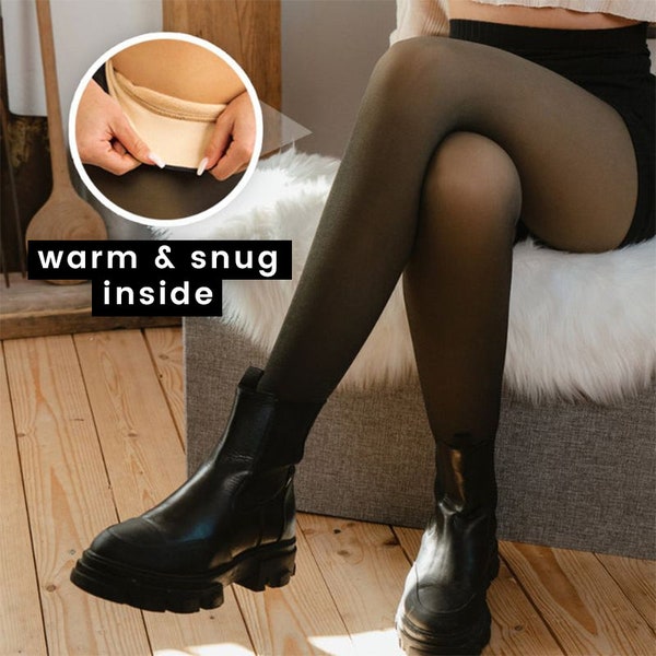 Fleece-gefütterte Strumpfhose, Fleece-gefütterte Leggings, Warme Strumpfhose, Stark dehnbare Strümpfe, Winterbekleidung, Outdoorbekleidung, Damenstrumpfhose