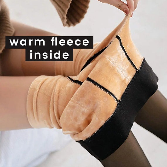Fleece lined Tights Fleece lined Leggings Warm Tights Highly Stretchable Hosiery Winter Clothing Outdoor Clothing Women Tights Etsy