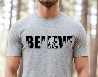 Camiseta unisex, camiseta Believe in Bigfoot