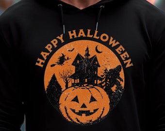 ユニセックス パーカー、ハッピーハロウィン お化け屋敷 ビッグフット パーカー