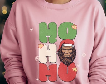 Unisextröja, ful jultröja, Bigfoot-tröja, rolig jultröja, mysig jul, överdimensionerad tröja, högtidströja