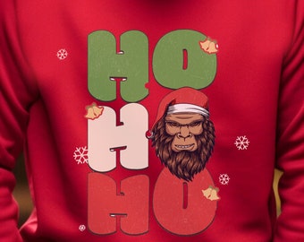 Unisextröja, ful jultröja, Bigfoot-tröja, rolig jultröja, mysig jul, överdimensionerad tröja, högtidströja