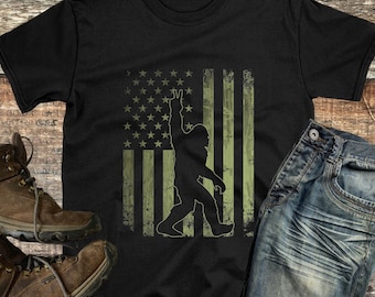 Unisex t-shirt, Patriotic Bigfoot Shirt