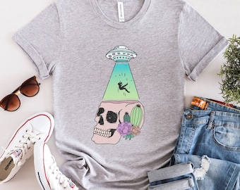 Camiseta unissex, camiseta Desert Alien UFO