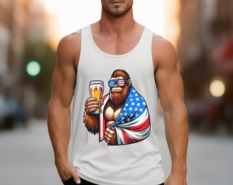 Men's Tank Top, Bigfoot and Brews Celebrate America Tank Top