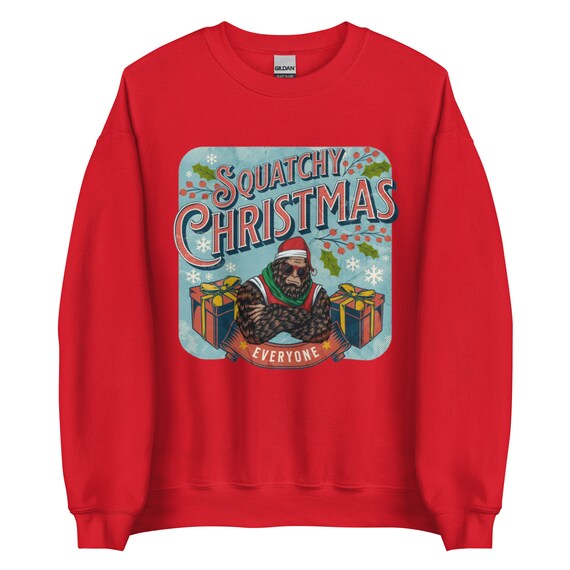Pull De Noël Moche (Ugly Christmas) Sasquatch Rouge - Marque Old Glory, Neuf Avec étiquettes