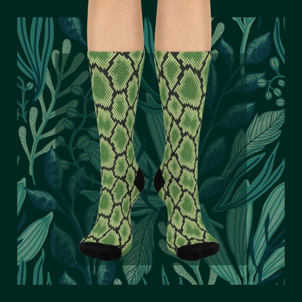 Snake Print Crew Socks