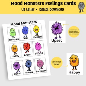 Druckbare Emotionsidentifikationskarten für Kindergefühle, beruhigende Eckenaktivität für emotionales Verständnis, druckbare Gefühls-Karteikarten