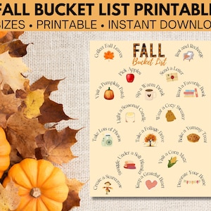 Printable Fall Bucket List, Fall Activities with Kids, Autumn Bucket List Printable, Fall Family To Do List, Fun Family Activities for Fall