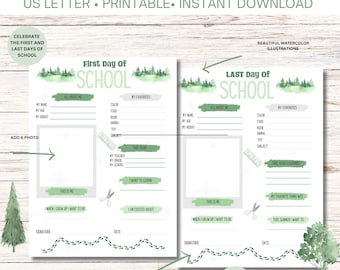 First Day of School Interview for Kids Printable, Back to School Questions, All About Me, Instant Download, School Memories, Keepsake