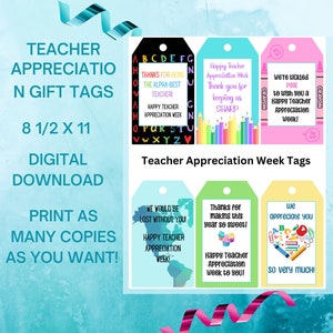 Teacher Appreciation Week Gift Tags For Teachers, Printable Teacher Appreciation Tags Printable