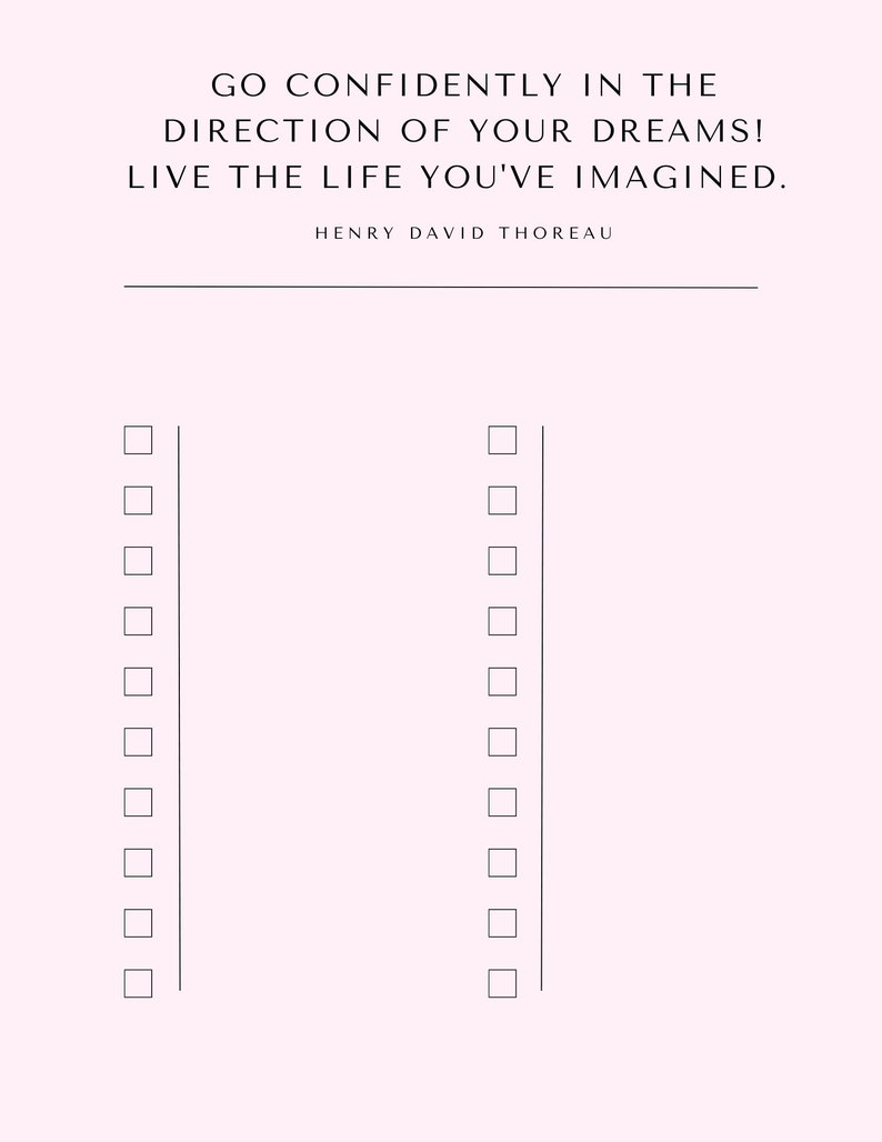 Printable Minimalist Checklist With Inspirational Quotes - Etsy