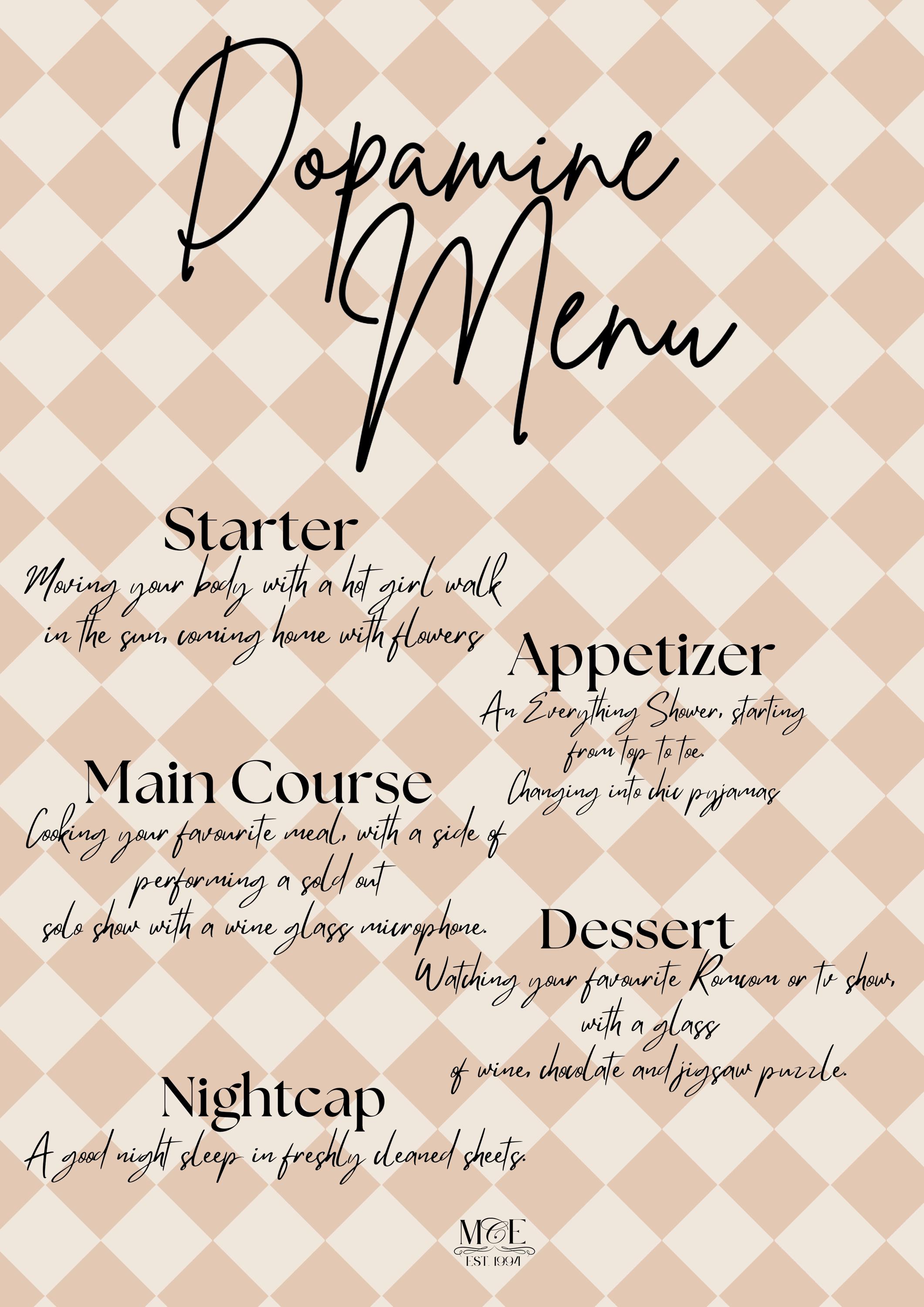 Dopamine Menu, Digital Download Wall Print - Etsy