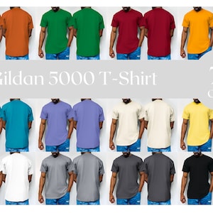 Mockup Bundle 70 Color Gildan 5000, Shirt Bundle Mockup Bundle, Gildan Mockups Front and Back, Male Model Shirt Mockup, Heavy Cotton Shirt