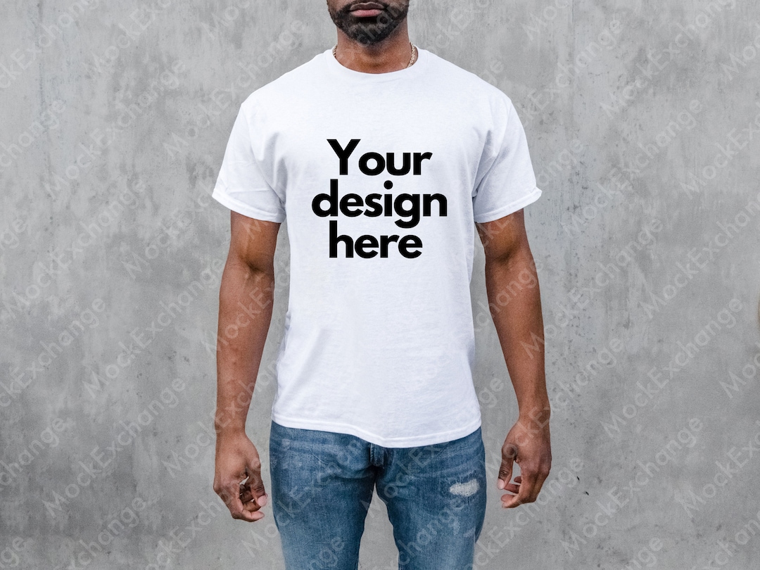 Gildan 64000 Mockup White, T-shirt Mockup White, Gildan Mockup, G640