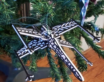 Snowflake Themed Star Wars X-Wing Christmas Kit Card/Ornament