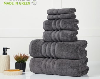 Ultra Soft - Luxurious Egyptian Cotton 6-Piece Bath Towel Set - Highly Absorbent - Hotel Spa-like Experience - Perfect for Gifting - 700 GSM