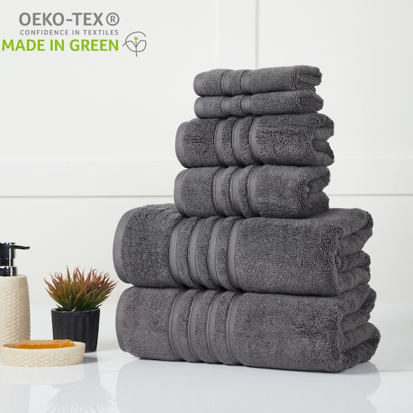 Egyptian Cotton Towel Set: 6-Piece 700 GSM, Ultra Soft & Absorbent