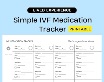 IVF Medication Tracker Printable: AM/PM Schedule (Digital Download)