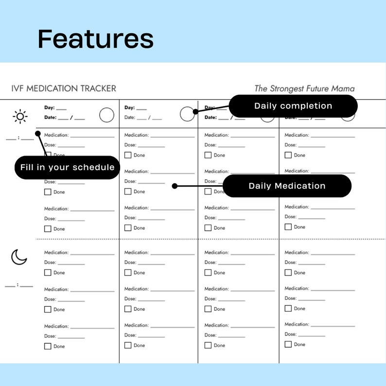 IVF Medication Tracker, Ivf Medication Planner, Ivf Planner, Fertility ...
