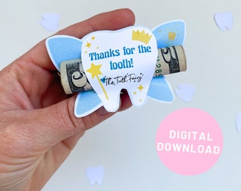 Money From Tooth Fairy for Lost Tooth Dollar Insert for Tooth Fairy Visit Last Minute Decoration Printable Download for Money Under Pillow